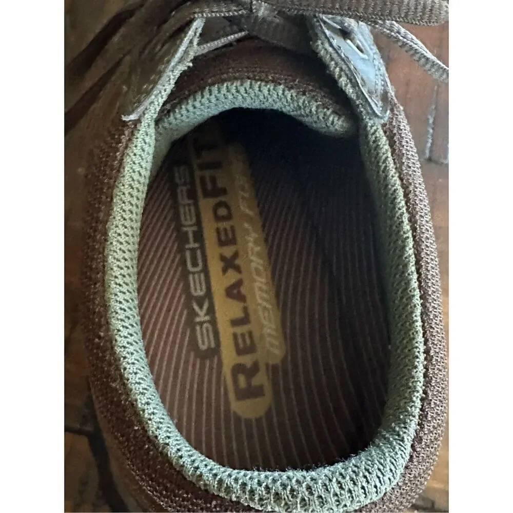 Skechers relaxed memory foam Oxford sneaker brown leather 9